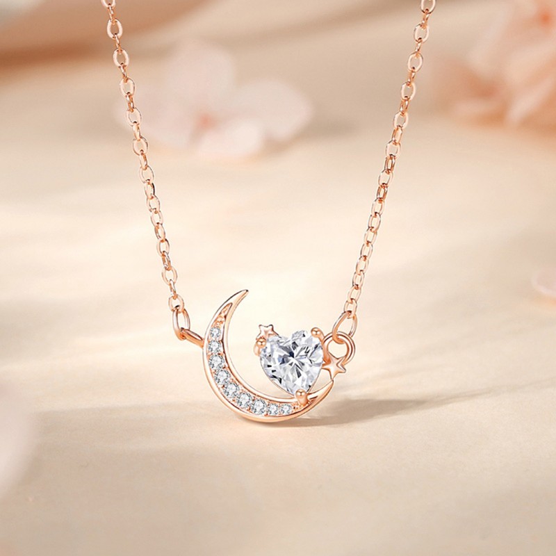 Star Moon Zircon Clavicle Chain